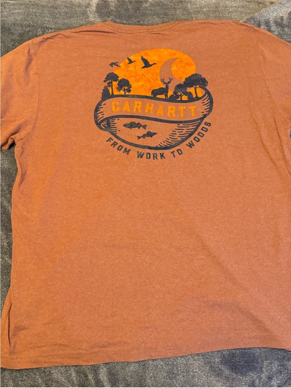 Carhartt Men’s Orange Graphic Short-Sleeve Shirt size xl